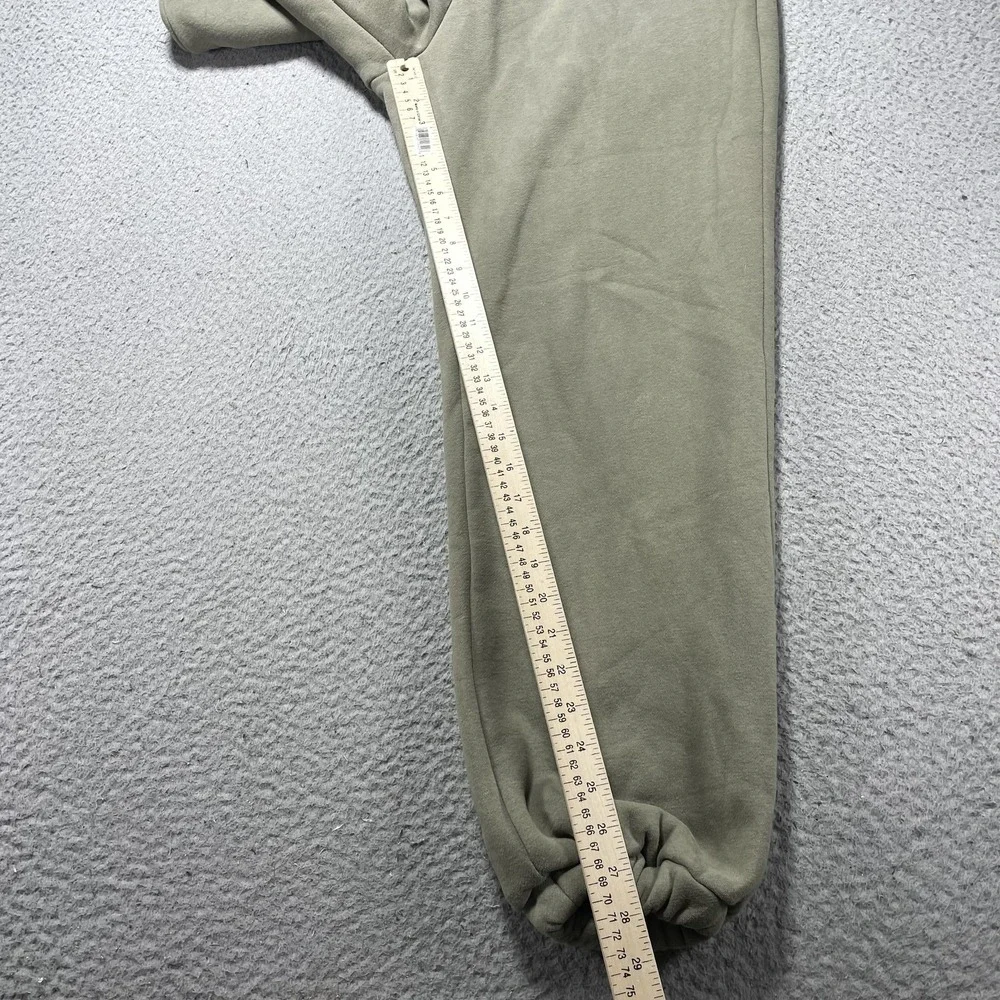Comfrt Pants Mens Medium Green Fleece Sweatpants Elastic Waist Elastic Cuffs